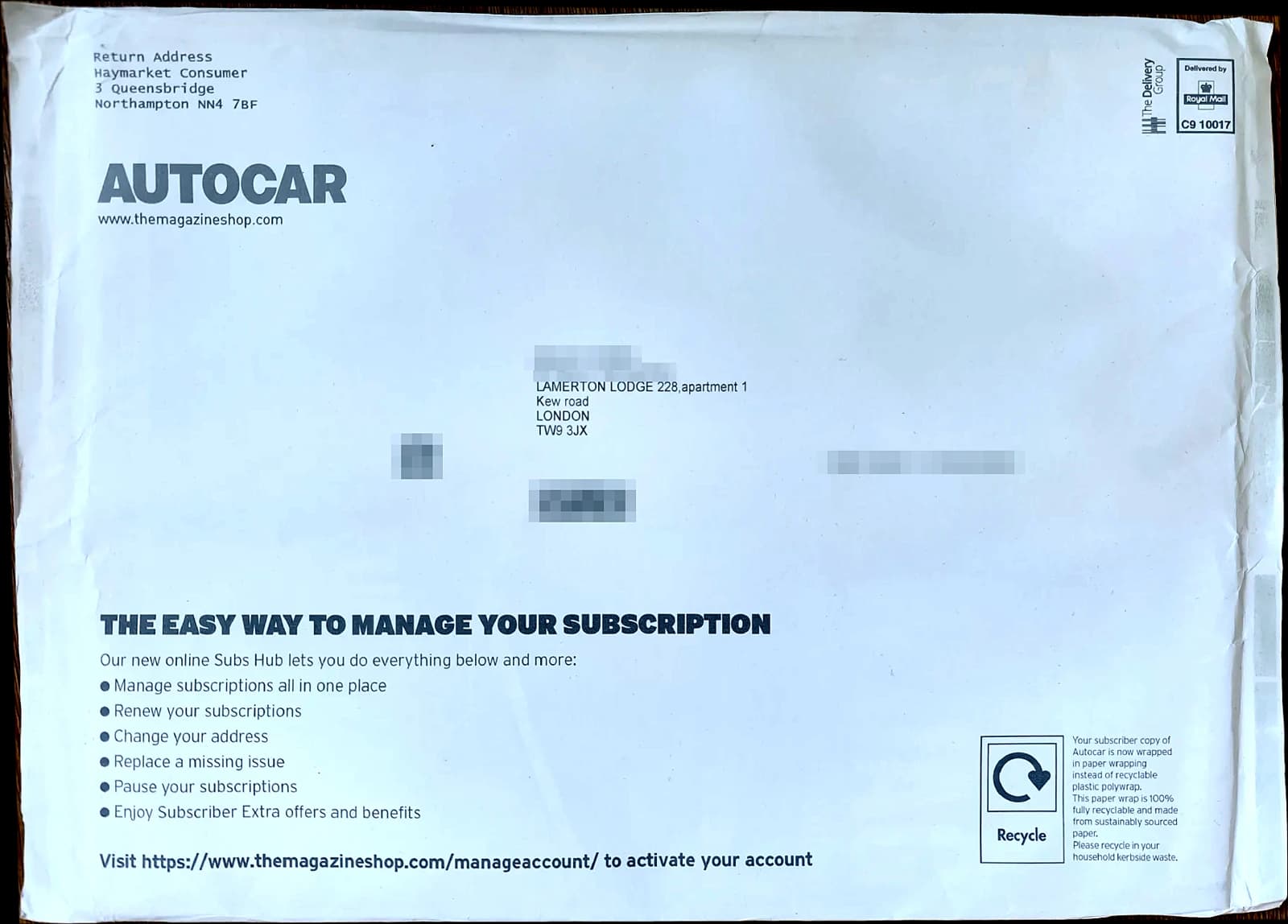 Autocar magazine, sealed subscriber copy, never opened (second issue)