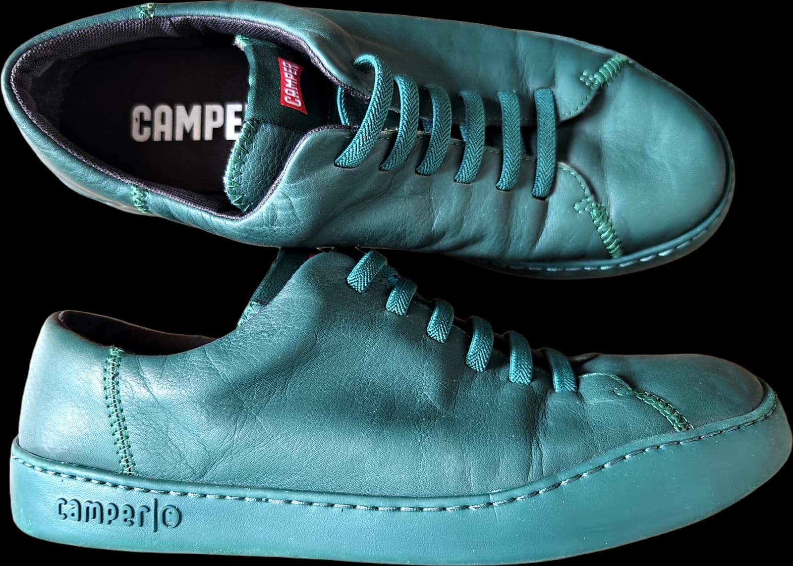 Camper Peu Touring green leather trainers, men's EU 44