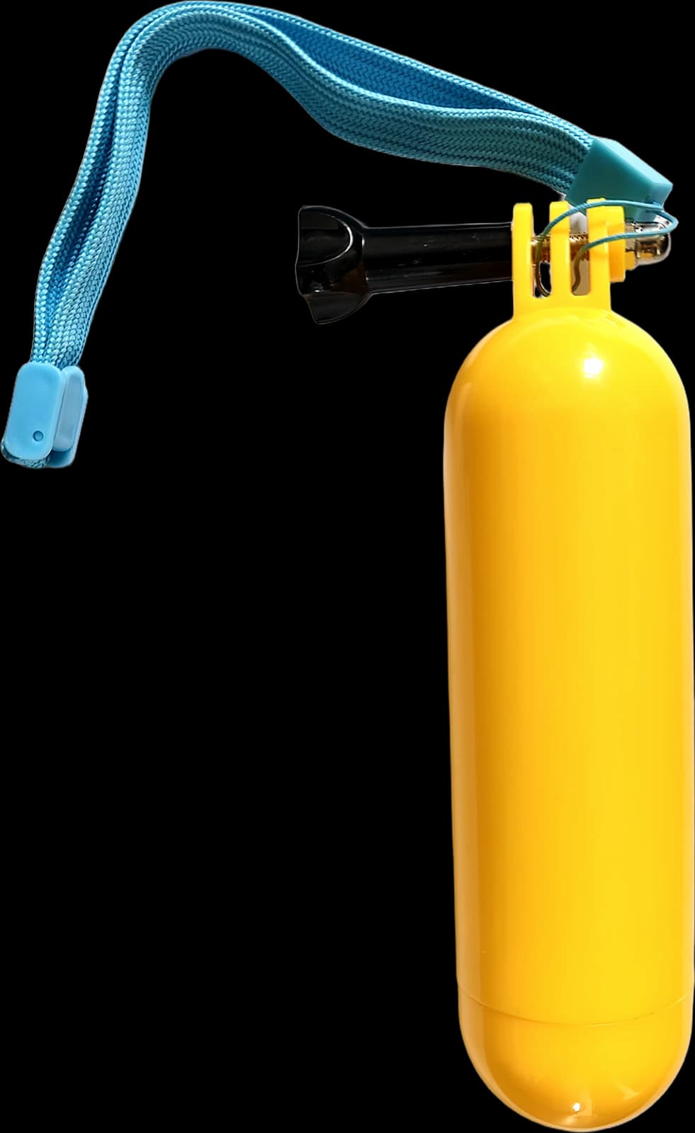 Floating hand grip for GoPro and action cameras, with wrist strap
