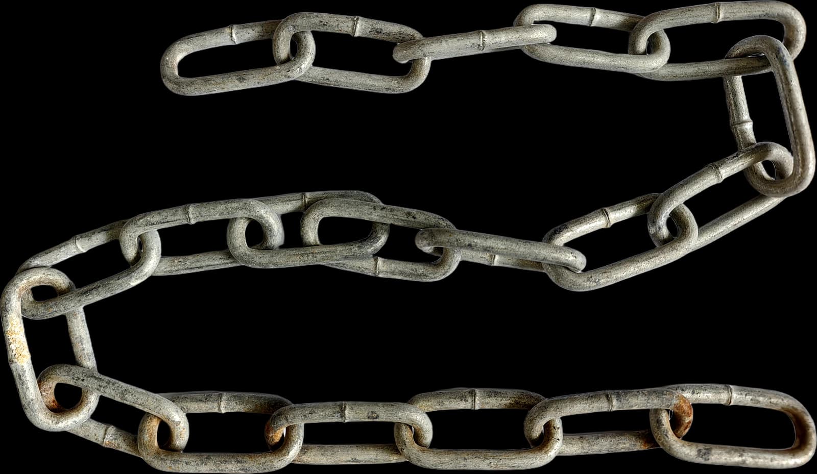 Galvanised steel long-link chain, about 50 cm