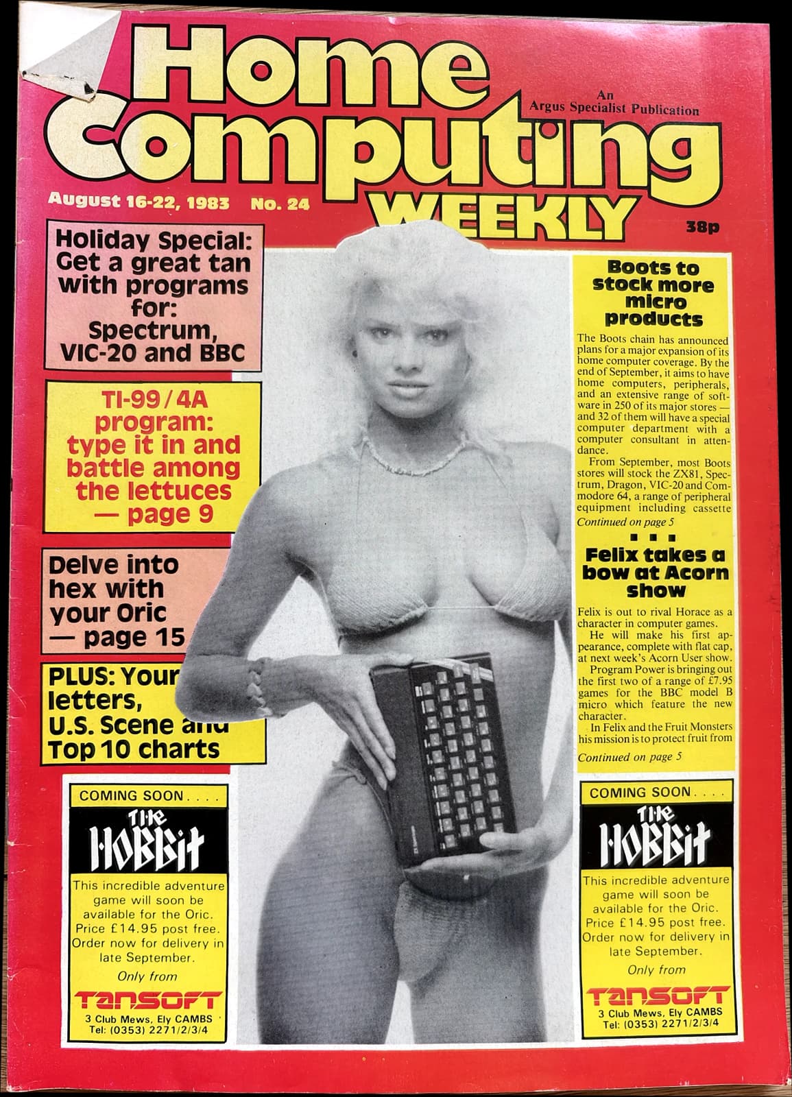 Home Computing Weekly magazine Issue 24, August 1983: holiday special